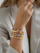 BaubleBar Paola Semi-Precious Bracelet - Gold/Multi - 
    Semi-precious pull-tie bracelet