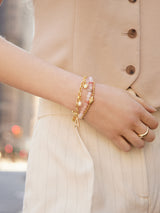 BaubleBar Marysol Semi-Precious Bracelet - Pink - 
    Pavé semi-precious stretch bracelet
