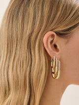 BaubleBar Liza Hoop Earrings - Small -
Pavé paperclip hoop earrings