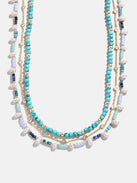 Rowan Semi-Precious Layered Necklace - Gold/Blue