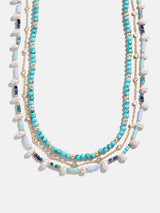 BaubleBar Rowan Semi-Precious Layered Necklace - Gold/Blue -
3-in-1 turquoise necklaces