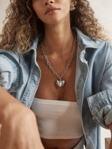 BaubleBar Millie Bubble Heart Necklace - Silver - 
    Statement silver necklace