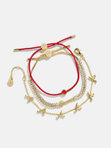 BaubleBar MLB Bracelet Set - Atlanta Braves -
Set of three Atlanta Braves bracelets