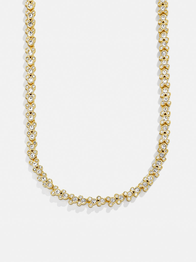 Disney Mickey Mouse Repeating Tennis Necklace - Gold/Pavé