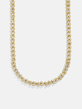 BaubleBar Disney Mickey Mouse Repeating Tennis Necklace - Gold/Pavé - 
    Bezel tennis chain