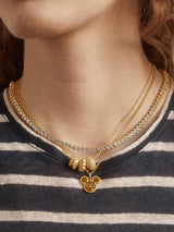 BaubleBar Disney Mickey Mouse Repeating Tennis Necklace - Gold/Pavé - 
    Bezel tennis chain