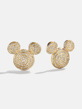 BaubleBar Disney Mickey Mouse Spiral Earrings - Gold/Pavé - 
    Pavé stud earrings