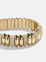 BaubleBar Keira Ribbed Bracelet - Gold/Pavé - 
    Gold and pavé stacking bracelet