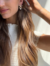 BaubleBar Alana Starfish Earrings - Gold/Pearl - 
    Gold statement earrings with pearls