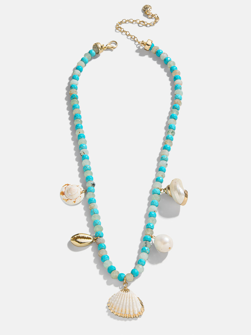 Maris Semi-Precious Necklace - White/Turquoise