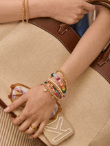 BaubleBar Good Days Pisa Bracelet - Heart - 
    Gold beaded stretch bracelet