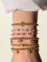 BaubleBar Tatum Birthstone Bracelet - Crystal - 
    Personalized gold beaded bracelet