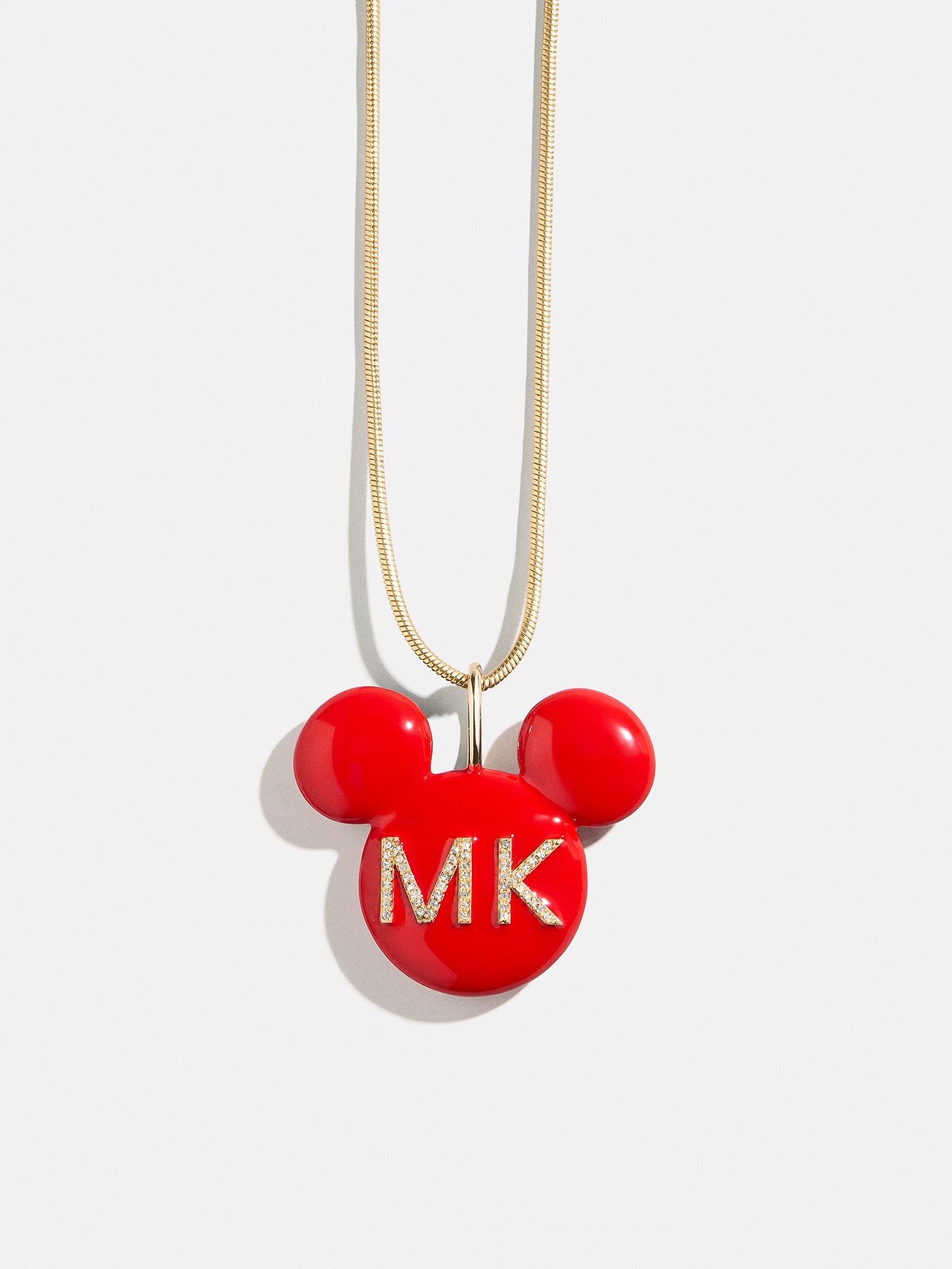 Disney Mickey Mouse Enamel Custom Initial Necklace Red – 25% Off