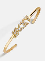 BaubleBar Pavé Letter Custom Cuff Bracelet - Gold/Pavé - 
    25% Off Custom Gifts: The Annual Custom Event