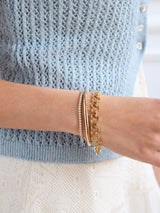 BaubleBar Disney Mickey Mouse Repeating Outline Bracelet - Gold - 
    Gold stacking bracelet