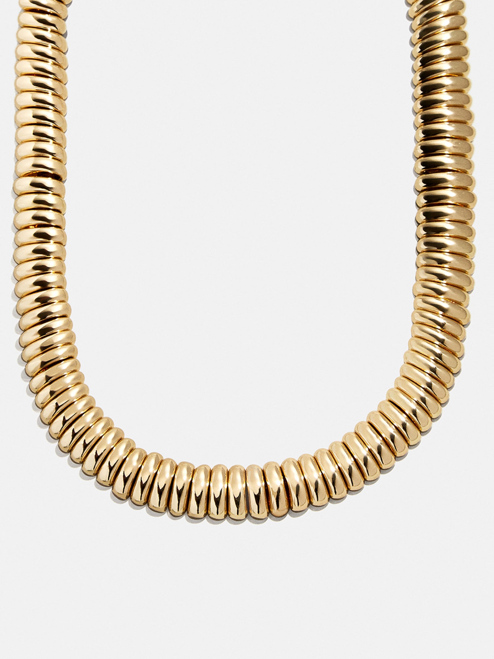 Keira Ribbed Necklace - Gold – Sculptural stacking necklace