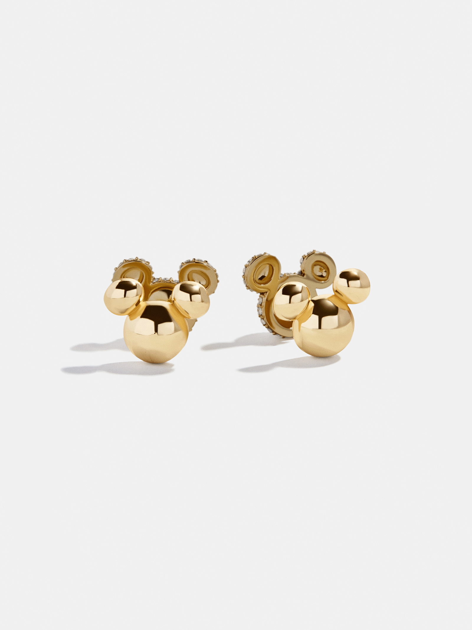 Disney Mickey Mouse Reversible Stud Earrings - Gold/Pavé