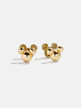 BaubleBar Disney Mickey Mouse Reversible Stud Earrings - Gold/Pavé - 
    Gold and pavé stud earrings