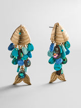 BaubleBar Ripple Effect Fish Earrings - Gold/Turquoise -
Fish Statement Earrings