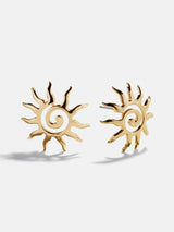 BaubleBar Solana Gold Earrings - Gold - 
    Sun Stud Earrings