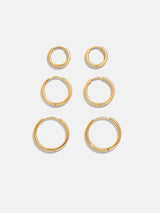 BaubleBar Verbena Waterproof Earring Set - Gold -
Set of three pavé huggies