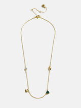 BaubleBar Michigan State University Spaced Charm Necklace - Michigan State University - 
    Gold necklace with Michigan State University charms