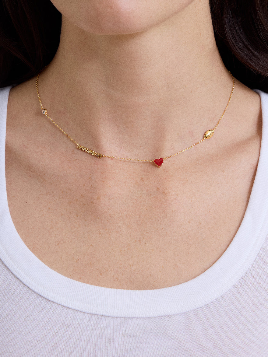 University of Arkansas Spaced Charm Necklace - University of Arkansas