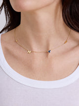 BaubleBar University of Michigan Spaced Charm Necklace - University of Michigan - 
    Gold necklace with University of Michigan charms