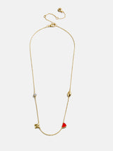 BaubleBar University of Nebraska Spaced Charm Necklace - University of Nebraska - 
    Gold necklace with University of Nebraska charms