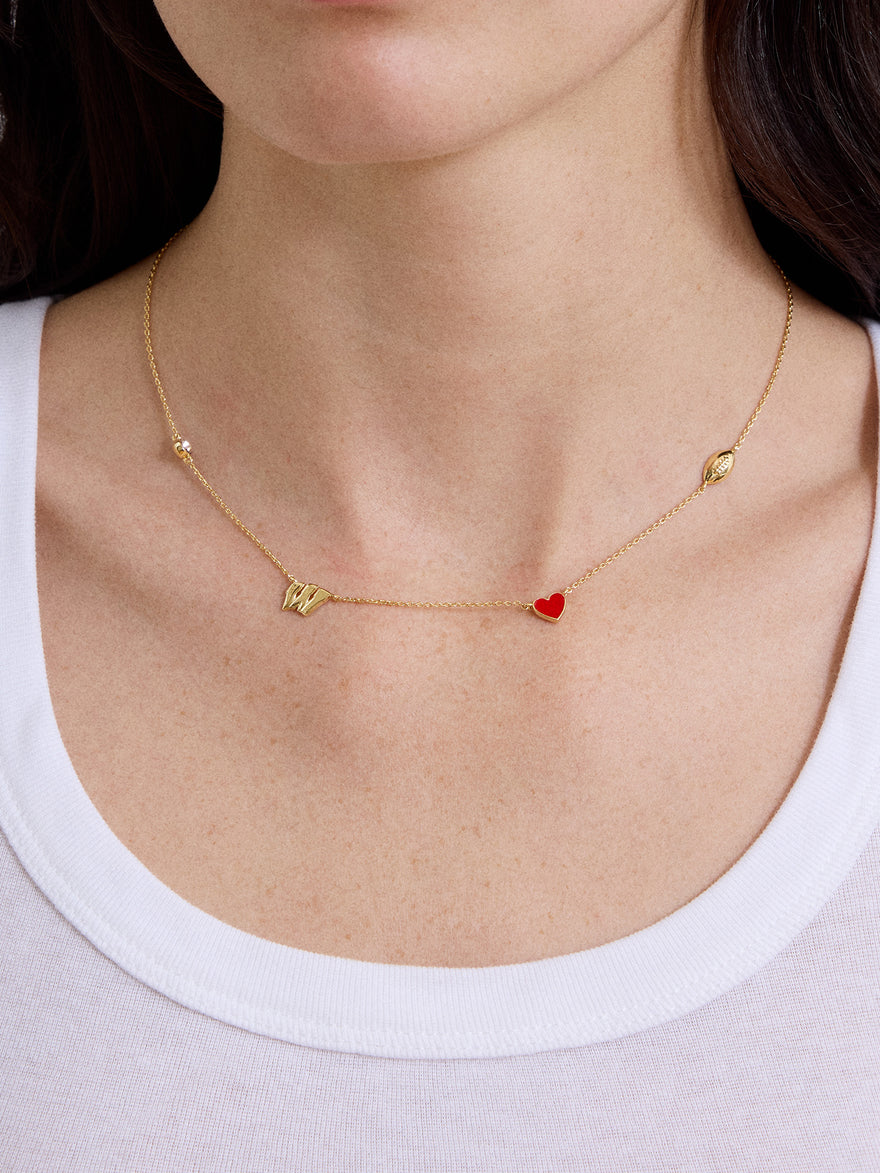 University of Wisconsin Spaced Charm Necklace - University of Wisconsin