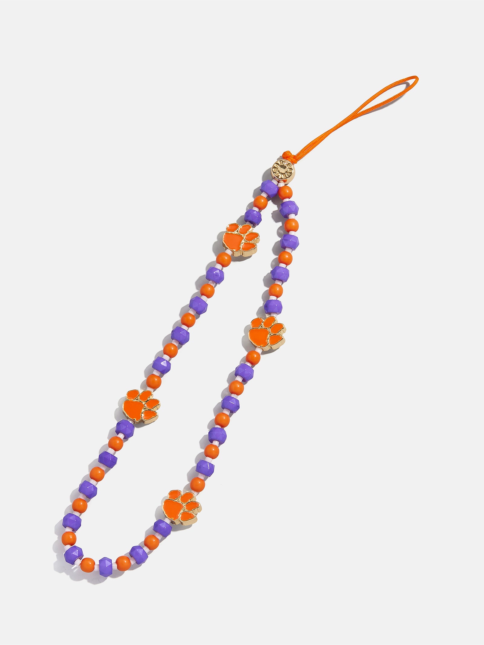 Clemson Tigers Paw Charm - Hypoallergenic Stainless Steel Orange Bead Charm For Bracelets, Clemson University Gear