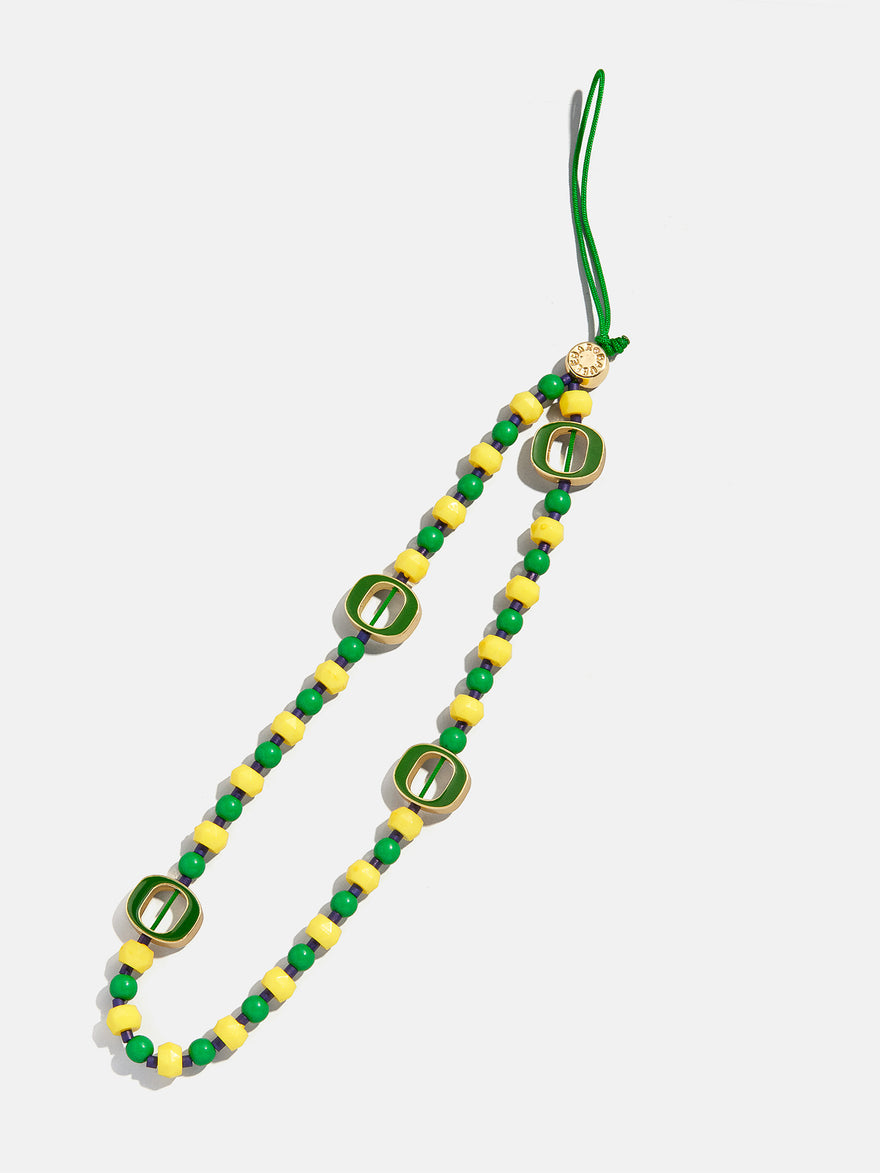 University of Oregon Beaded Phone Charm - University of Oregon