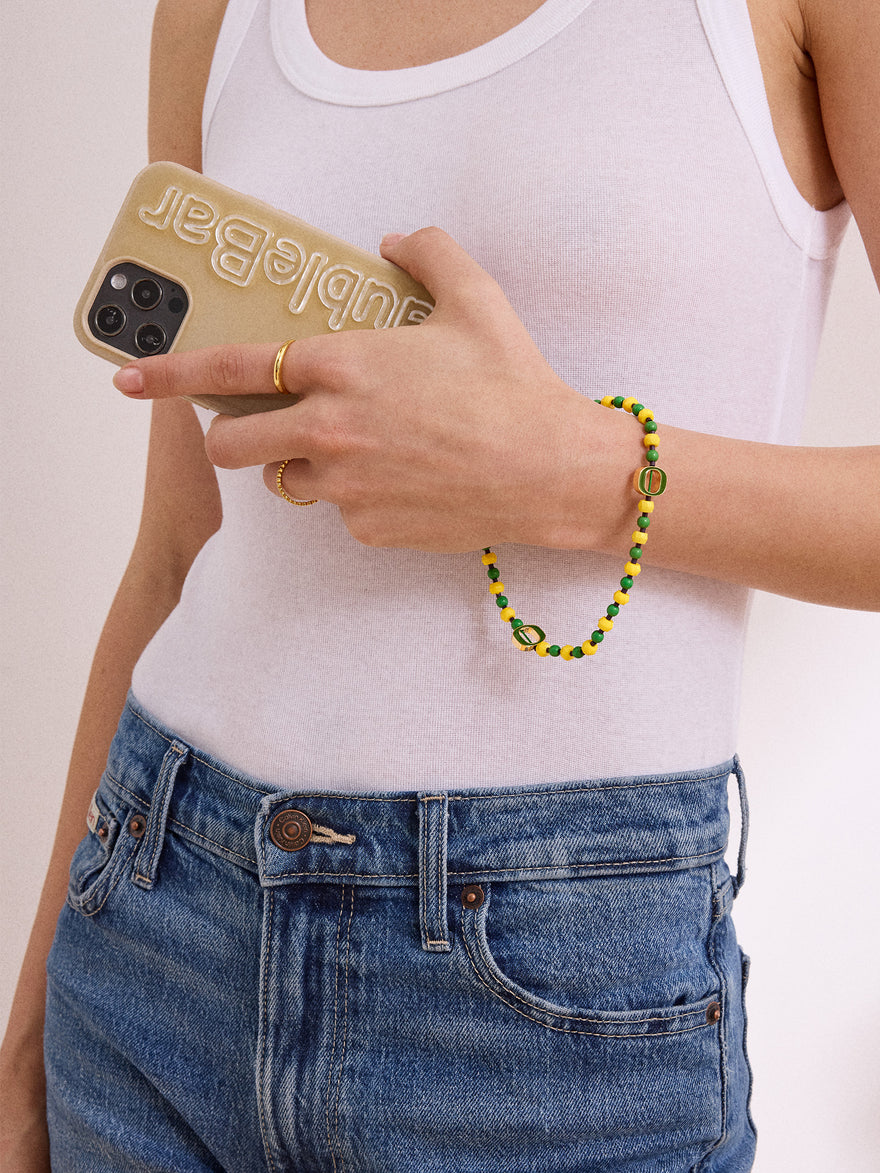 University of Oregon Beaded Phone Charm - University of Oregon