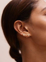 BaubleBar Bianca 14K Gold Earrings - Emerald Bezel Set Earrings -
Crystal stud earrings