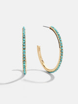 BaubleBar Nina Semi-Precious Hoop Earrings - Gold/Turquoise -
Gold hoops with turquoise stones