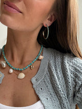 BaubleBar Nina Semi-Precious Hoop Earrings - Gold/Turquoise -
Gold hoops with turquoise stones