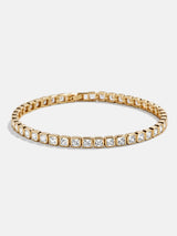 BaubleBar Kristin 18K Gold Tennis Bracelet - Square Bezel - 
    Cubic zirconia tennis bracelet