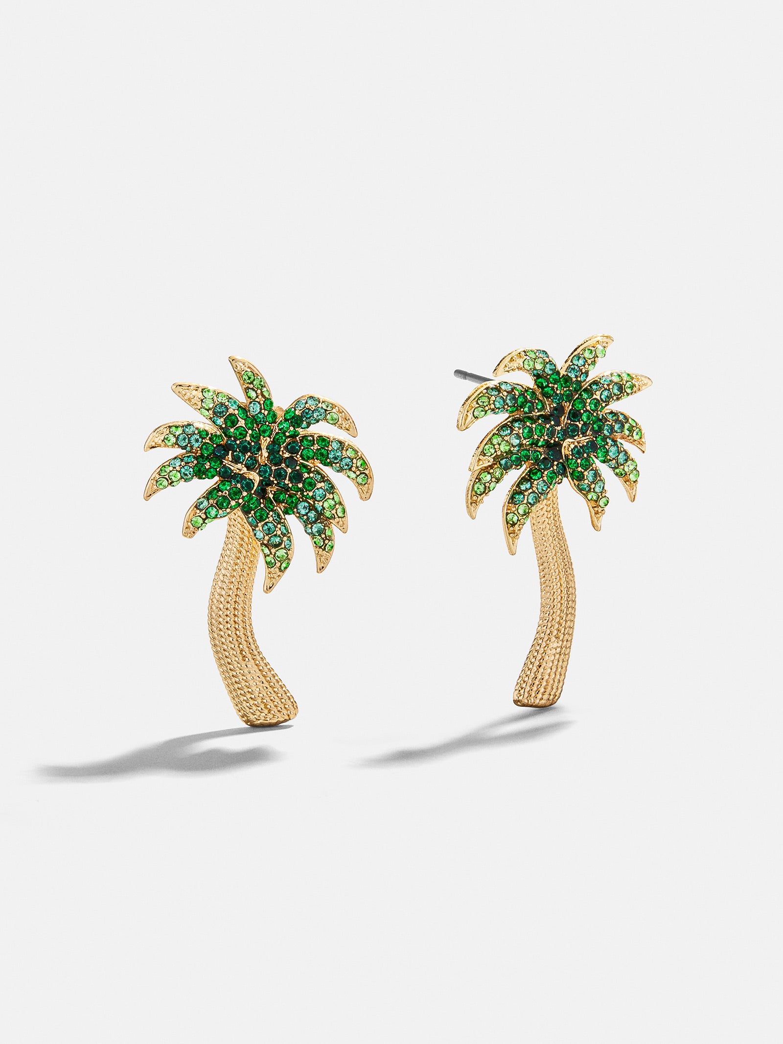 Palm Royale Statement Earrings Gold/Green – Palm Tree Earrings