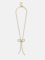 BaubleBar Gigi Bow Lariat Necklace - Gold/Pavé - 
    Gold Y necklace