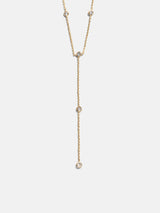 BaubleBar Yasmine Gold Lariat Necklace - Gold/Pavé - 
    Gold Y necklace