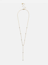BaubleBar Yasmine Gold Lariat Necklace - Gold/Pavé - 
    Gold Y necklace