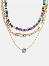BaubleBar Portia Layered Necklace - Gold/Multi - 
    3-in-1 necklace for easy styling