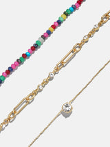 BaubleBar Portia Layered Necklace - Gold/Multi - 
    3-in-1 necklace for easy styling