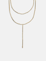 BaubleBar Amaya Lariat Layered Necklace - Gold - 
    Gold Y necklace