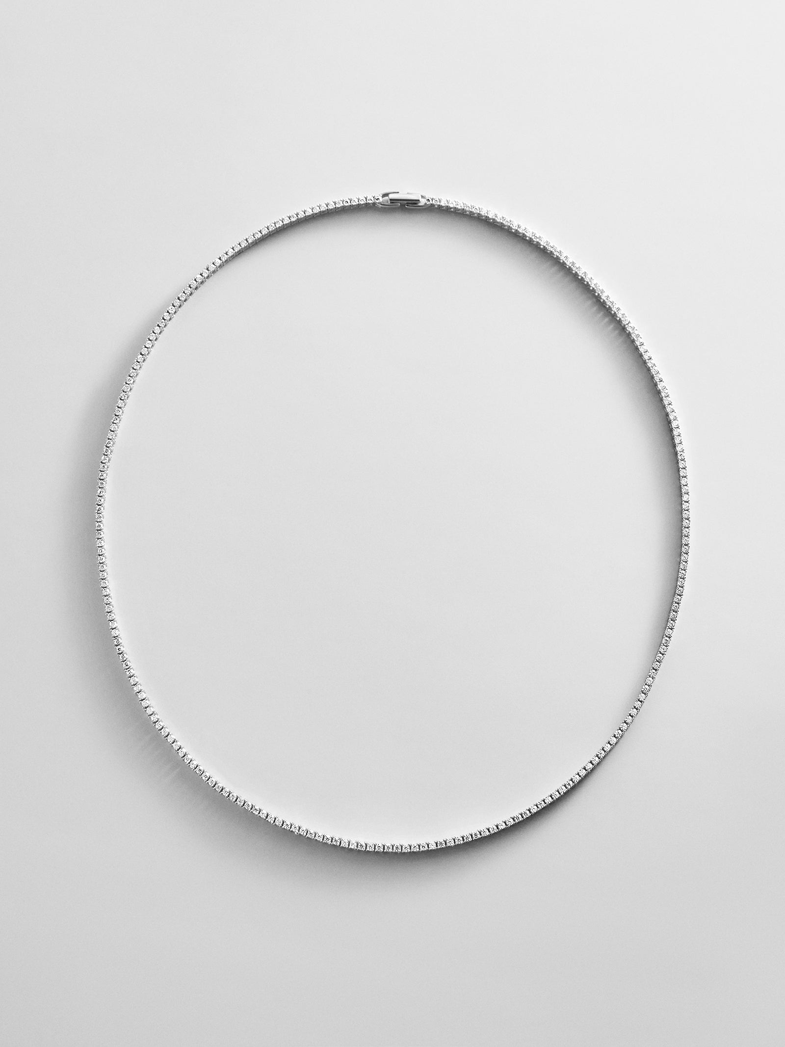 Billie Silver Tennis Necklace - Rhodium Plated Silver – Cubic