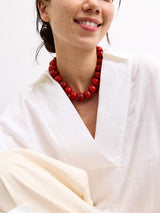 BaubleBar Joan Semi-Precious Necklace - Red Jasper -
Red jasper chunky bead necklace