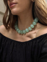 BaubleBar Joan Semi-Precious Necklace - Green Jade -
Green jade chunky bead necklace
