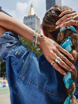 BaubleBar Evil Eye Charm Bracelet - Gold/Blue -
Gold chain with evil eye charms