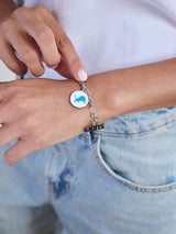 BaubleBar NFL Charm Bracelet - Detroit Lions - 
    Silver bracelet with charms
