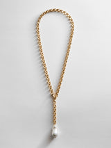 BaubleBar Teagan Pearl Lariat Necklace - Gold/Pearl -
Pearl Y necklace